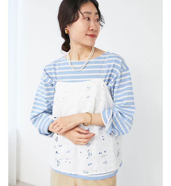  「《手洗い可能》カットワークレースキャミブラウス」|キャミソール|