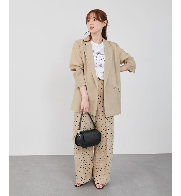  「リネンライクスラブドットタックパンツ」|その他|