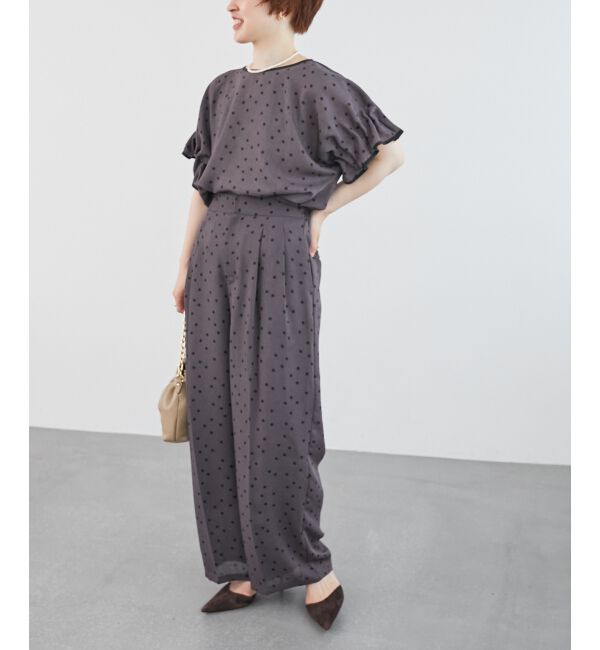  「リネンライクスラブドットタックパンツ」|その他|