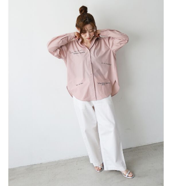  「《WEB限定アイテム》レタリング刺繍シャツ」|シャツ・ブラウス|