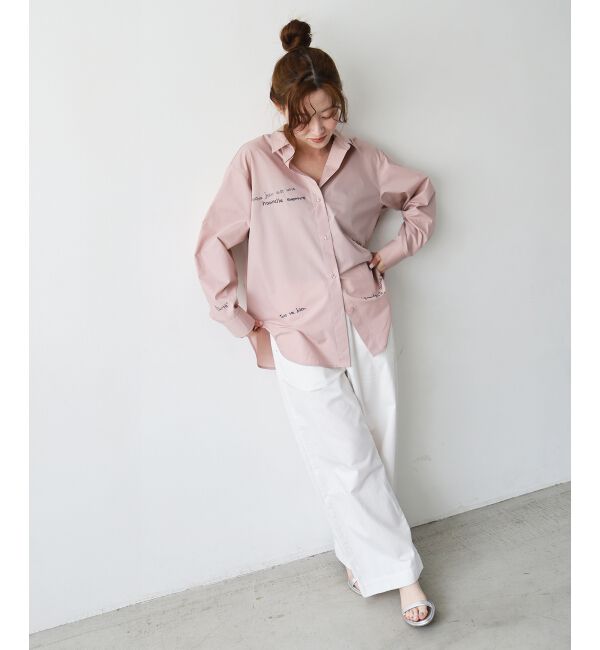  「《WEB限定アイテム》レタリング刺繍シャツ」|シャツ・ブラウス|