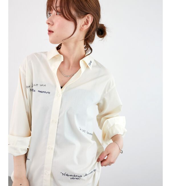  「《WEB限定アイテム》レタリング刺繍シャツ」|シャツ・ブラウス|