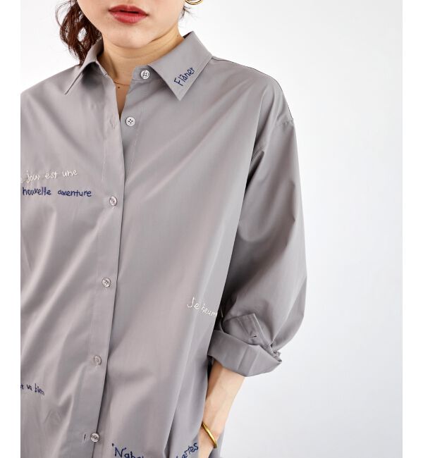  「《WEB限定アイテム》レタリング刺繍シャツ」|シャツ・ブラウス|