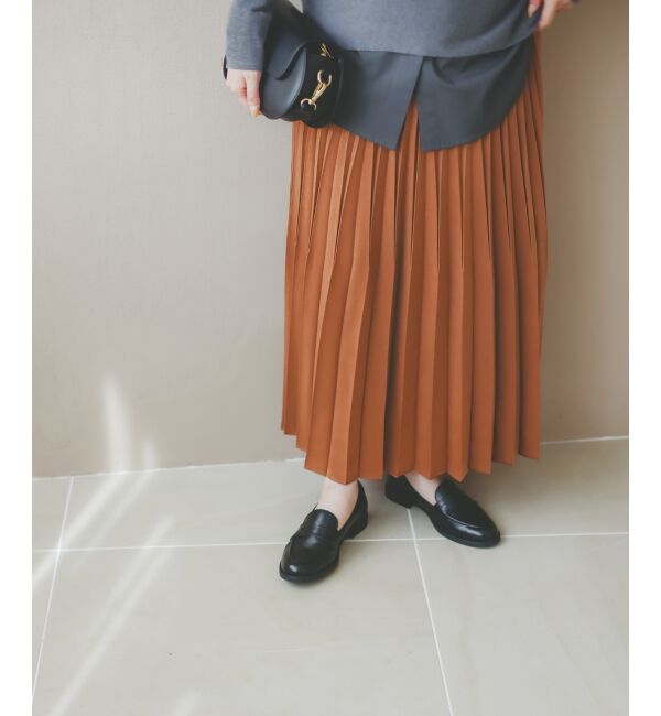  「《手洗い可能》マロンサテン変形プリーツスカート」|スカート|