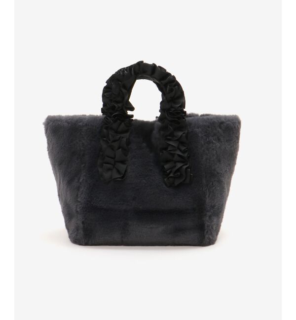  「フェイクファーハンドルフリルトート」|トートバッグ|