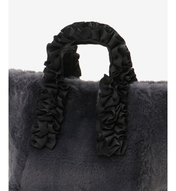 「フェイクファーハンドルフリルトート」|トートバッグ|