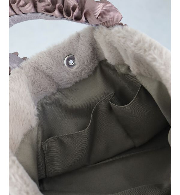  「フェイクファーハンドルフリルトート」|トートバッグ|