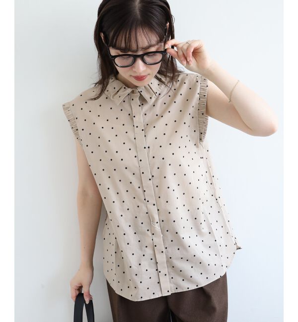  「《手洗い可能》ドットエリタックデザインブラウス」|シャツ・ブラウス|