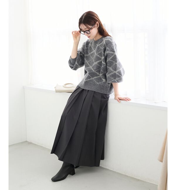  「グレンチェックフロントプリーツスカート」|スカート|