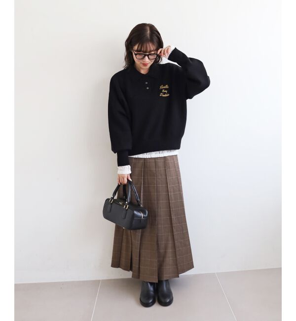  「グレンチェックフロントプリーツスカート」|スカート|