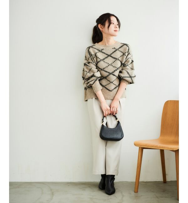  「《WEB限定アイテム》起毛チェックニットプルオーバー」|ニット・セーター|