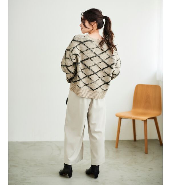  「《WEB限定アイテム》起毛チェックニットプルオーバー」|ニット・セーター|