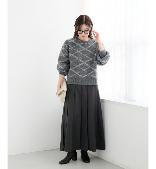  「《WEB限定アイテム》起毛チェックニットプルオーバー」|ニット・セーター|