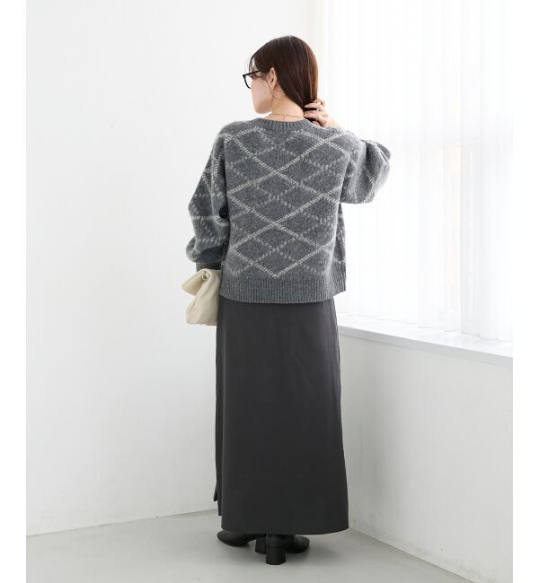  「《WEB限定アイテム》起毛チェックニットプルオーバー」|ニット・セーター|