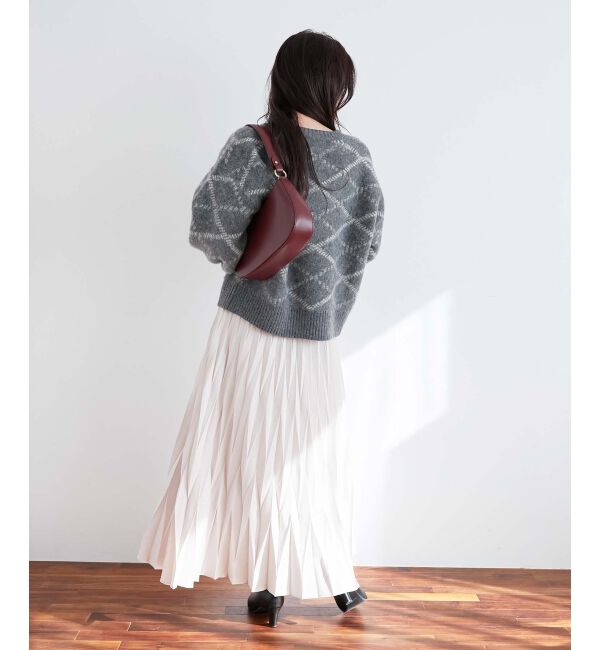  「《WEB限定アイテム》起毛チェックニットプルオーバー」|ニット・セーター|