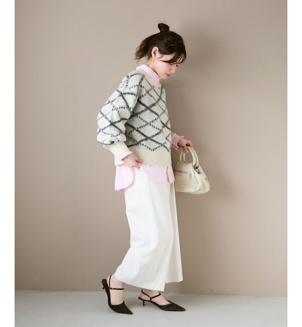  「《WEB限定アイテム》起毛チェックニットプルオーバー」|ニット・セーター|