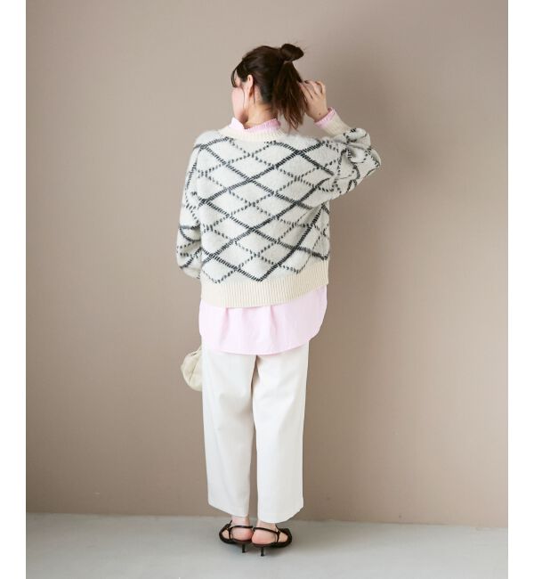  「《WEB限定アイテム》起毛チェックニットプルオーバー」|ニット・セーター|