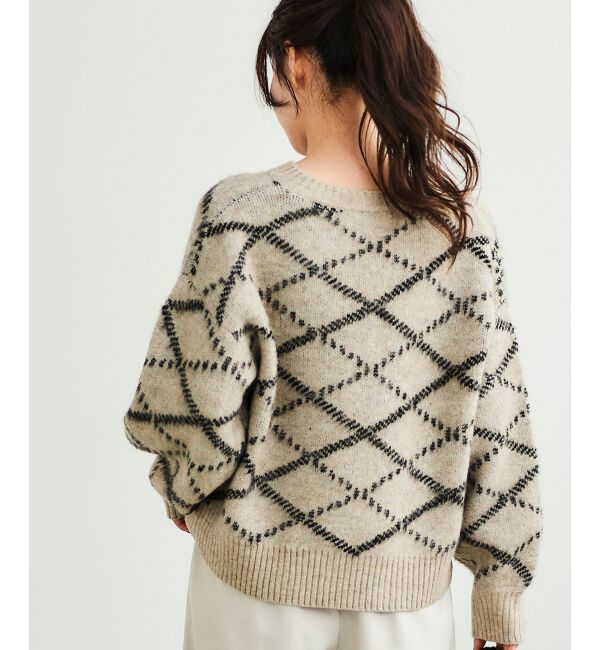 「《WEB限定アイテム》起毛チェックニットプルオーバー」|ニット・セーター|