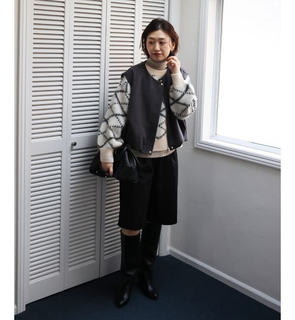  「《WEB限定アイテム》起毛チェックニットプルオーバー」|ニット・セーター|