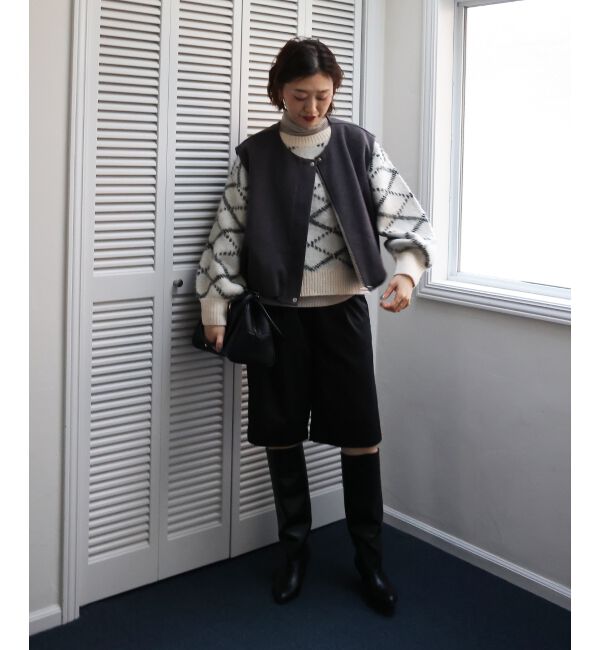 「《WEB限定アイテム》起毛チェックニットプルオーバー」|ニット・セーター|