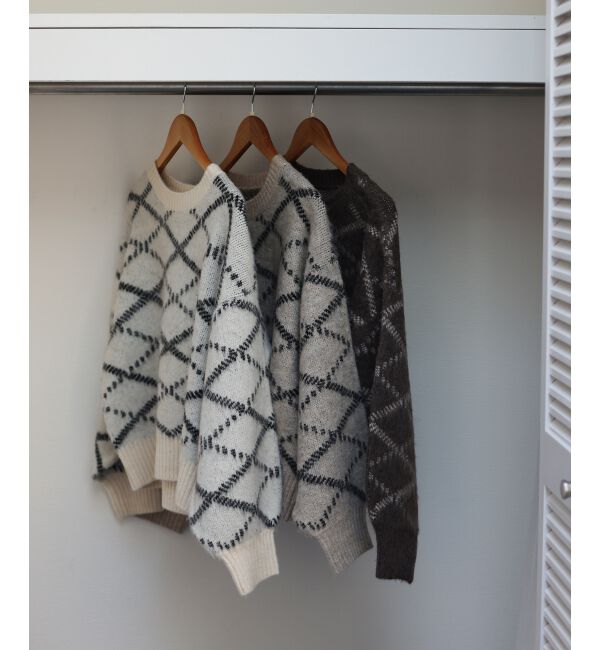  「《WEB限定アイテム》起毛チェックニットプルオーバー」|ニット・セーター|