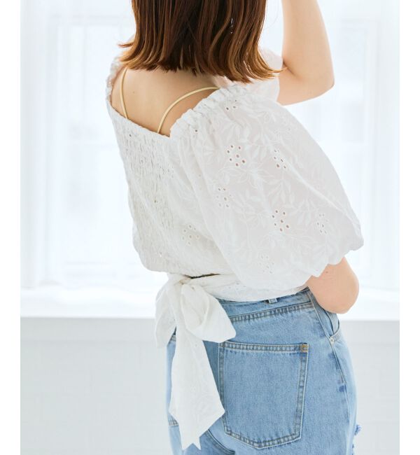 MAJESTICLEGON「刺繍レースコットンブラウス」|シャツ・ブラウス|