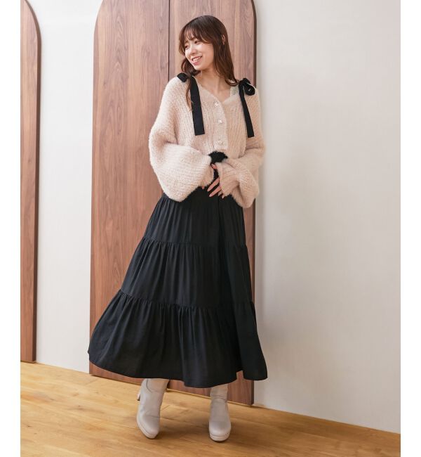 MAJESTICLEGON「2way肩リボンティアードワンピース」|ワンピース|