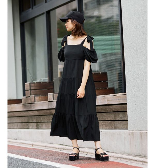 MAJESTICLEGON「2way肩リボンティアードワンピース」|ワンピース|