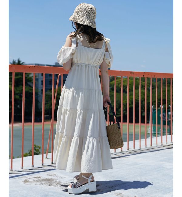 MAJESTICLEGON「2way肩リボンティアードワンピース」|ワンピース|