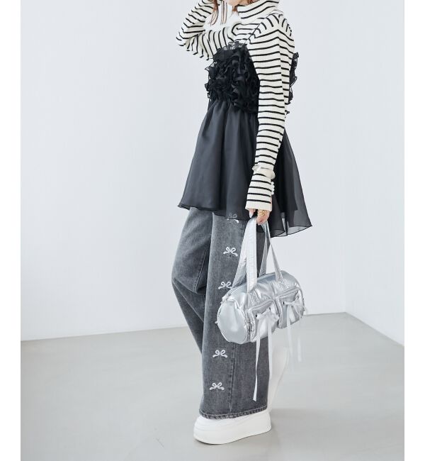 MAJESTICLEGON「シャイニーリボンバッグ」|ハンドバッグ|