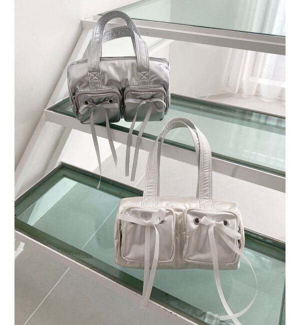 MAJESTICLEGON「シャイニーリボンバッグ」|ハンドバッグ|