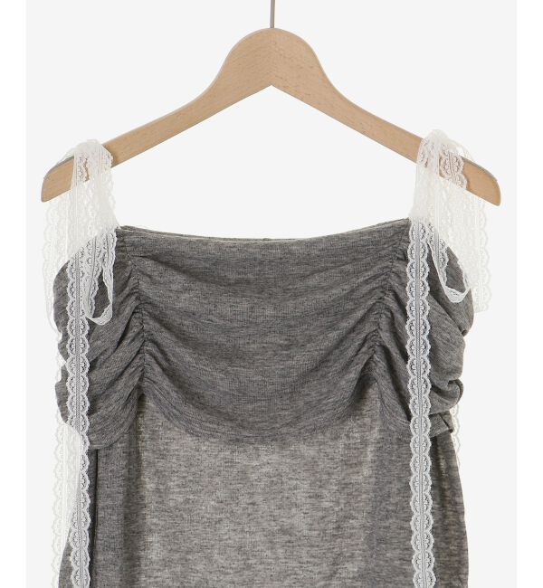  「レースリボン2wayオフショルトップス」|Tシャツ・カットソー|