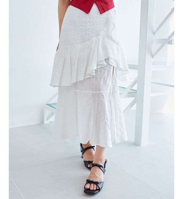  「フリルデザインスリットスカート」|スカート|