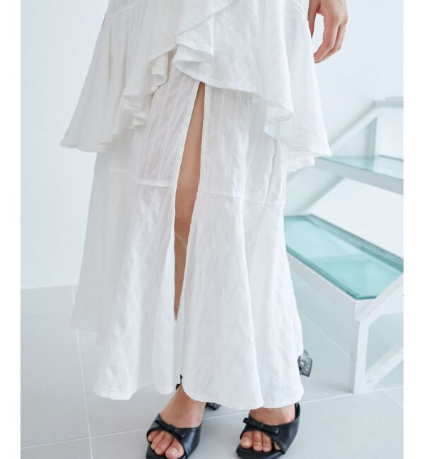  「フリルデザインスリットスカート」|スカート|