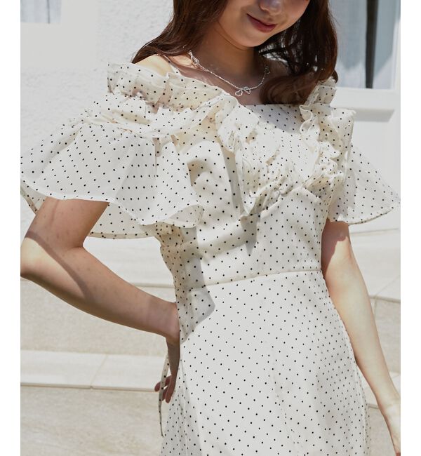  「バックレースアップフリルワンピース」|ワンピース|