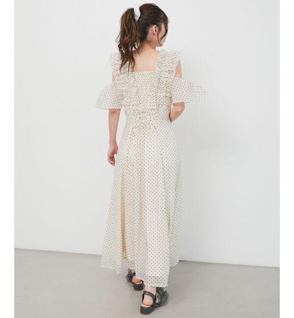  「バックレースアップフリルワンピース」|ワンピース|