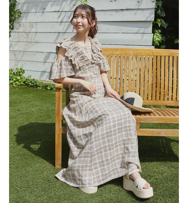  「バックレースアップフリルワンピース」|ワンピース|