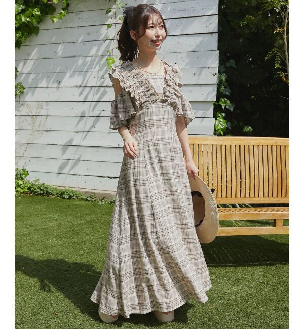  「バックレースアップフリルワンピース」|ワンピース|