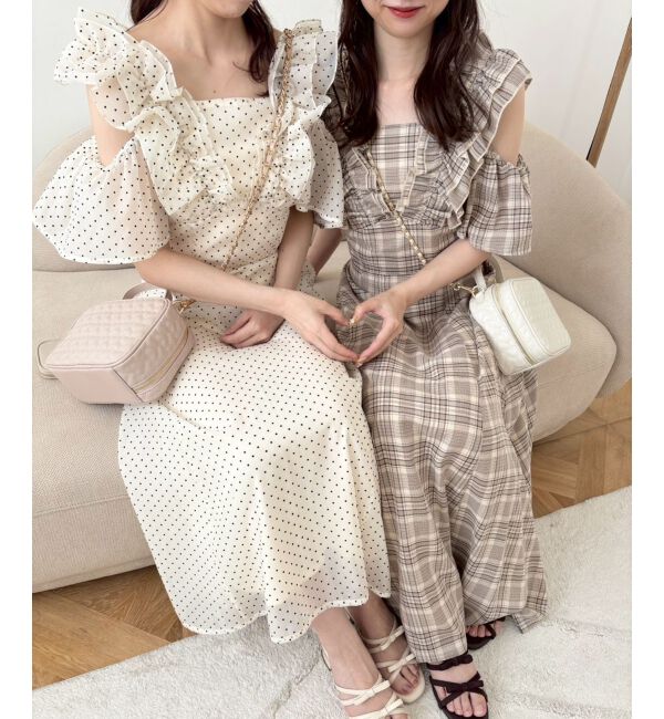  「バックレースアップフリルワンピース」|ワンピース|