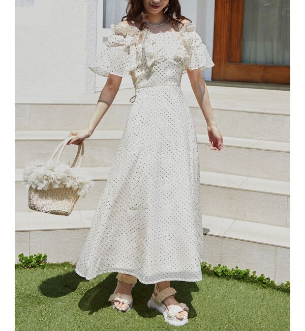  「バックレースアップフリルワンピース」|ワンピース|