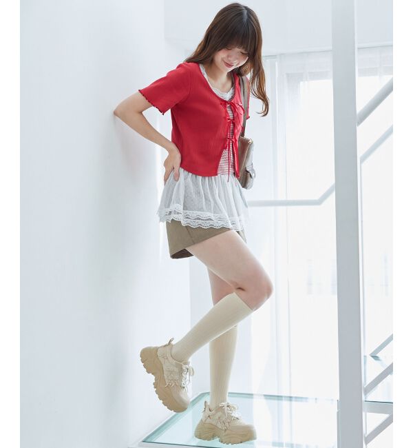  「ペプラムキャミセットカットカーデ」|カーディガン|