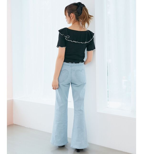  「メロウフリルレイヤードカットトップス」|Tシャツ・カットソー|