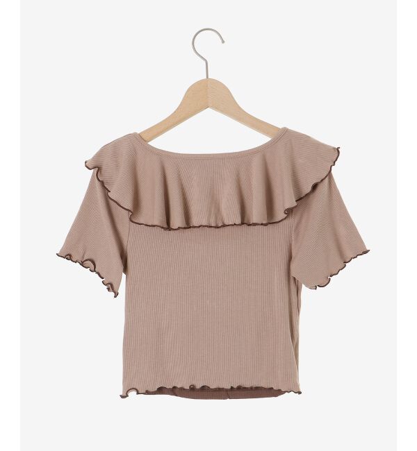  「メロウフリルレイヤードカットトップス」|Tシャツ・カットソー|