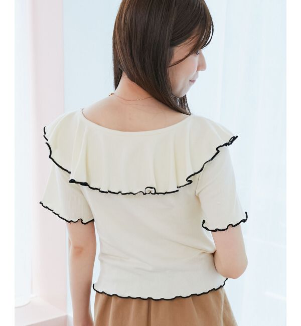  「メロウフリルレイヤードカットトップス」|Tシャツ・カットソー|