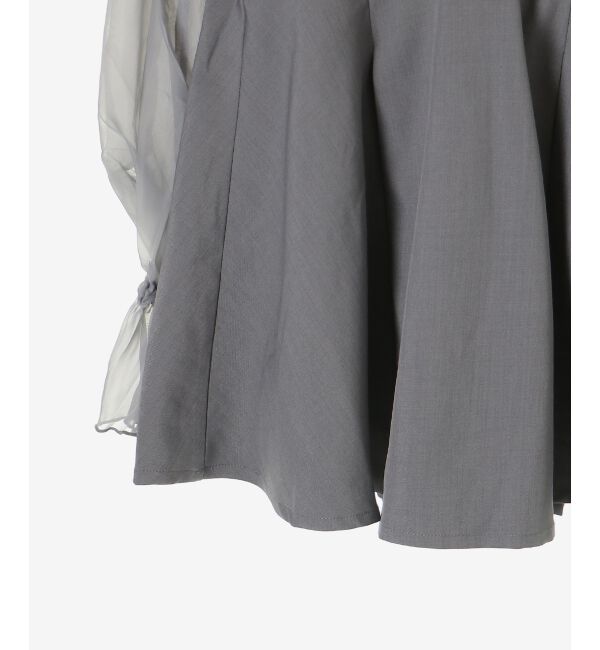  「袖異素材ミニワンピース」|ワンピース|