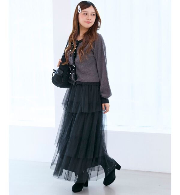  「キラキラベロアリボンカーディガン」|カーディガン|