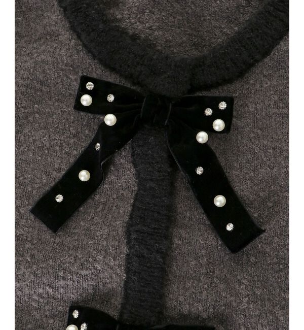  「キラキラベロアリボンカーディガン」|カーディガン|