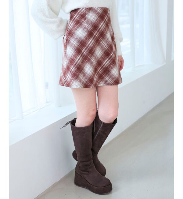  「アソートチェックミニスカパン」|スカート|