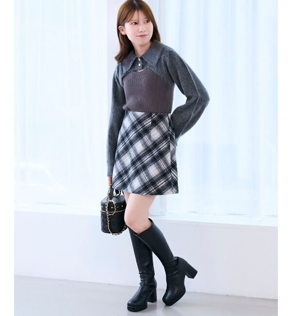  「アソートチェックミニスカパン」|スカート|