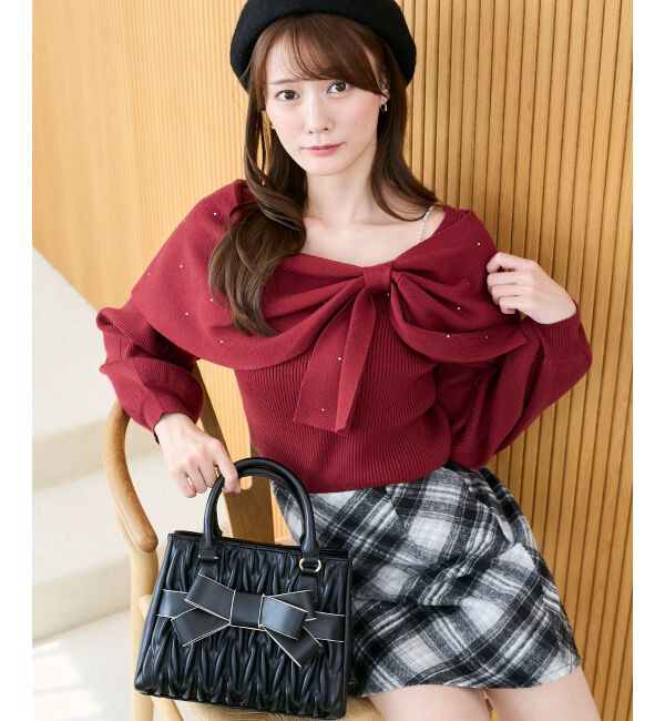  「アソートチェックミニスカパン」|スカート|ブラック柄